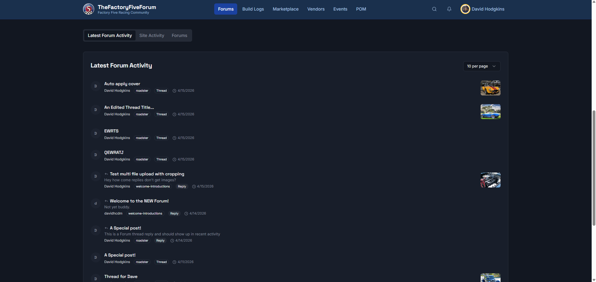 Sneak Peak Latest Forum Activity
