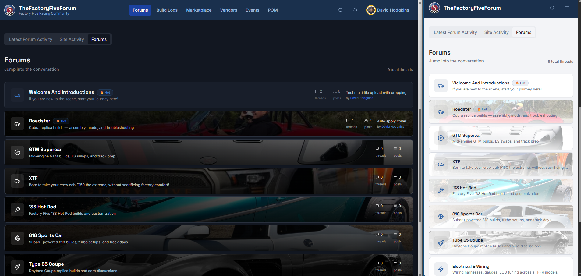 Sneak Peak Forums with Images phone and web