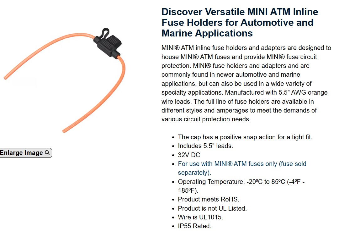 Mini ATM Fuse Pigtails