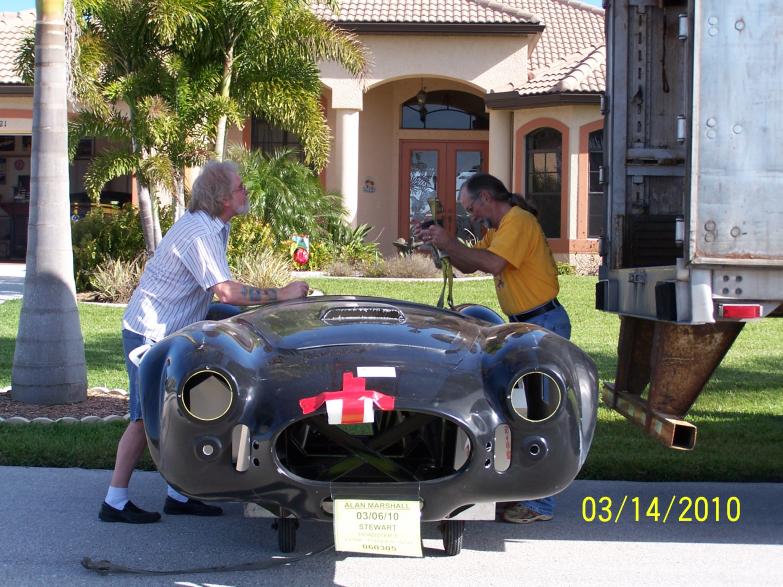 Christmas in March!  Santa (Stewart driver) on the left, me on the right.