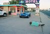 that's the motel owner on the ground at the Blue Swallow Motel