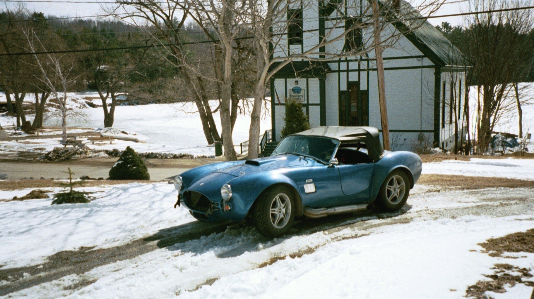 Just after the car was completed the one of the early snow falls in Maine.  I had pulled it out of the barn just enough to take a picture then had to push it through the snow to get it back in the barn!
