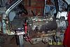 After getting the rusted fuel line together, the engine ran and tranny tested good. Started tear down.