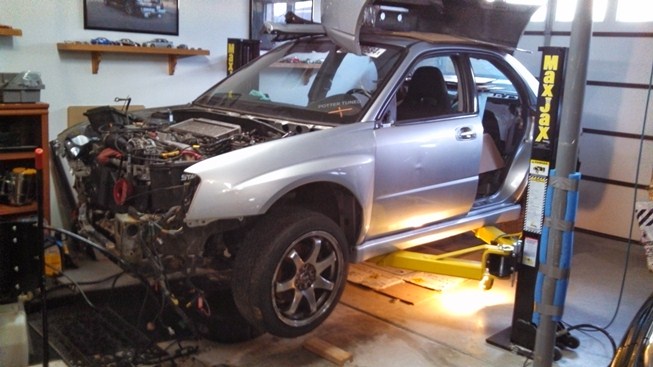 Donor on the lift getting disassembled