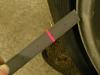 laser on ruler here is the laser beam on the ruler - I can get to 1/16" for toe with this system.