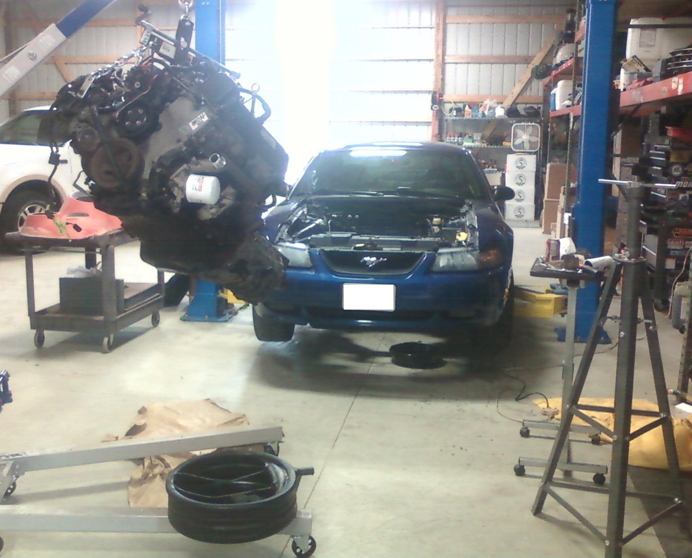 Engine and trans pulled