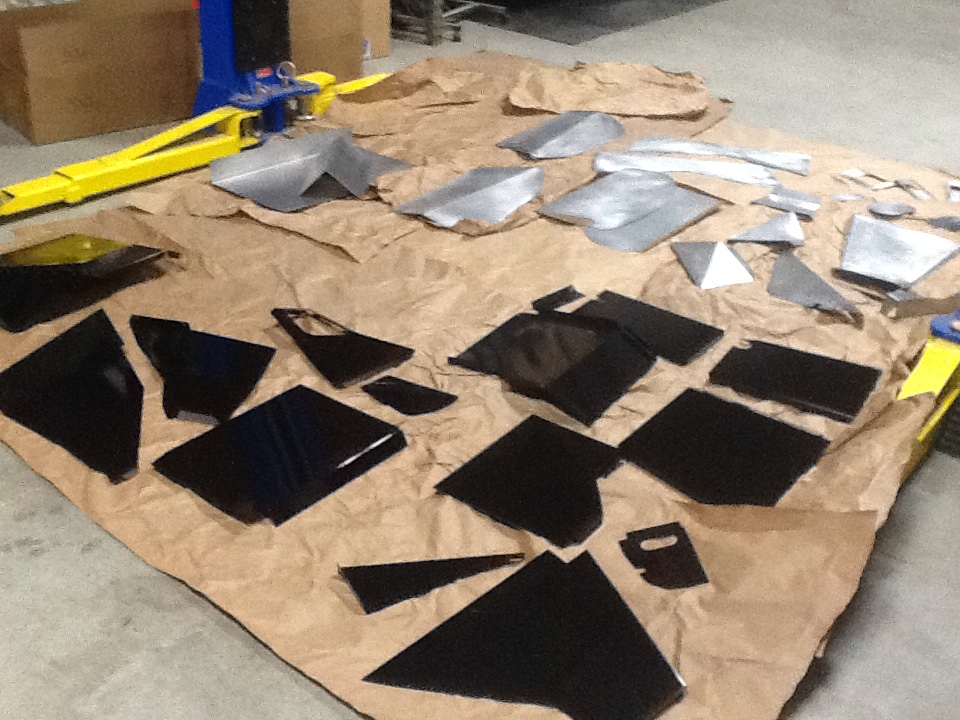 Some prepped for; and other returning from paint.  Three batches in total; two coats each batch.