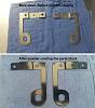 Powder coated hood lock brackets