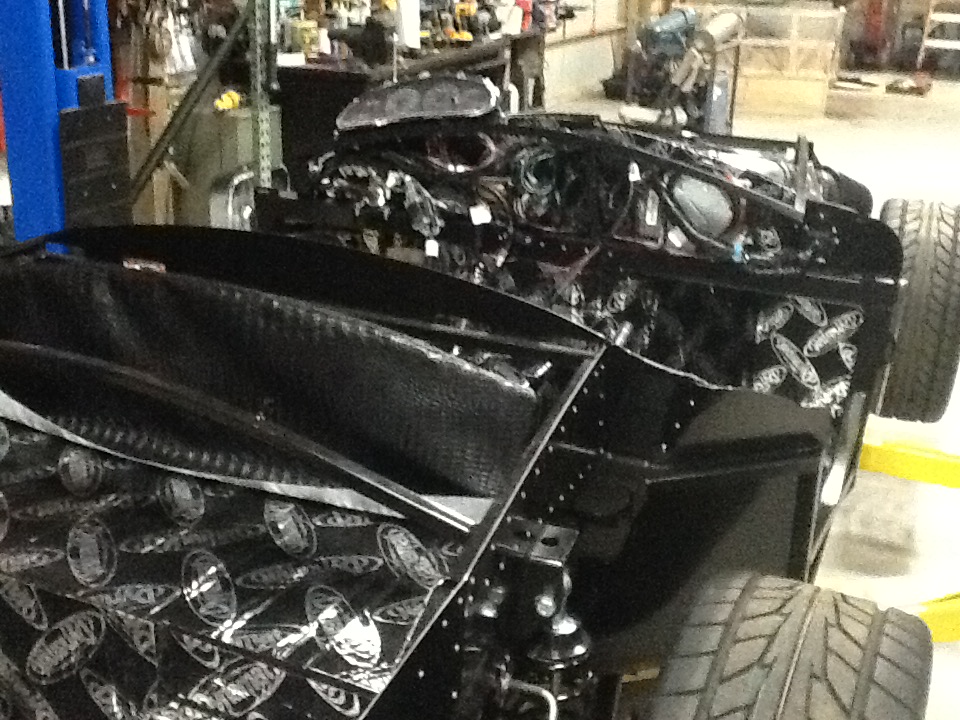 Trial fitting of Cubby covering...snake skin to match dash and trans tunnel