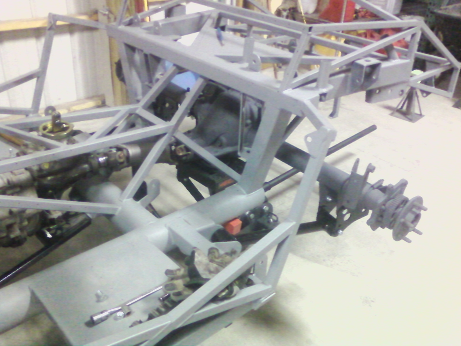 Drivetrain mockup...frame in primer