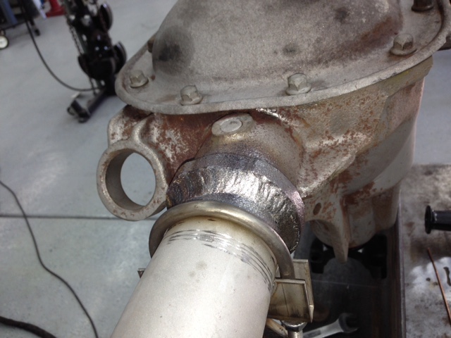 Welded axle tubes prevent rotation inside housing under heavy load.  This axel will transmit more than 11,000 lbs of thrust to the rear tires.