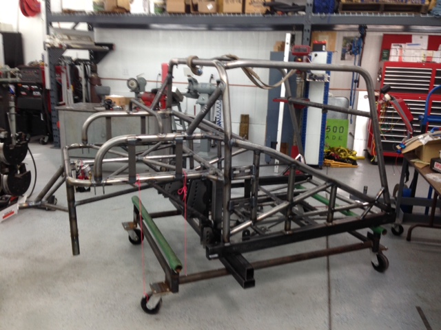 New roll cage ready to attach to front end section.