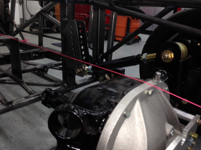 Adjustable custom offset 3-Link can be adjusted laterally, vertically, and linearly.  This allows adjustments of UCA offset, anti-squat, wheelbase, & pinion angle.