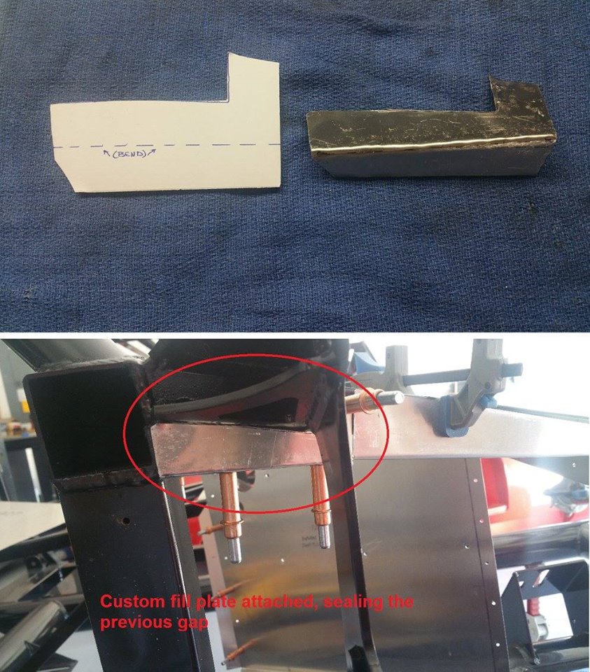 Pass side foot box fill plate