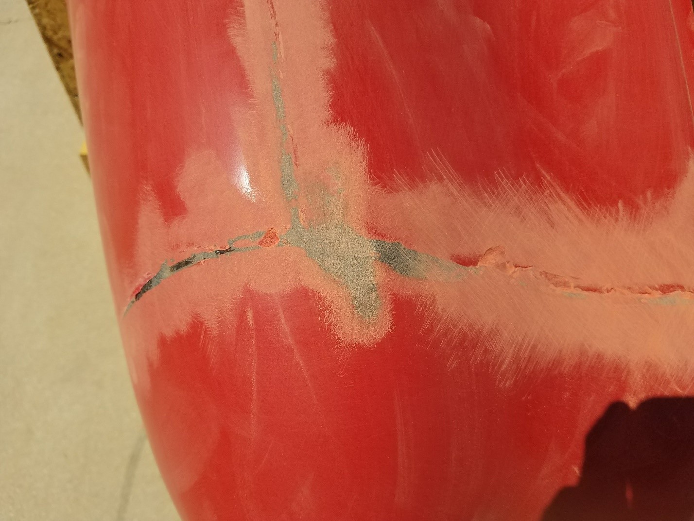 Parting lines with voids and gel coat 2