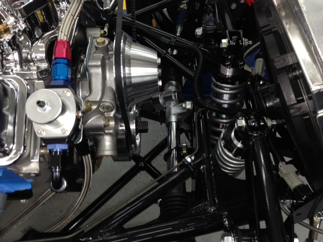 Inverting the QA1 shocks puts the adjusters at the top where they're easy to access.  Guess I need a real camera instead of my smart phone if I'm going to photograph black chassis components.