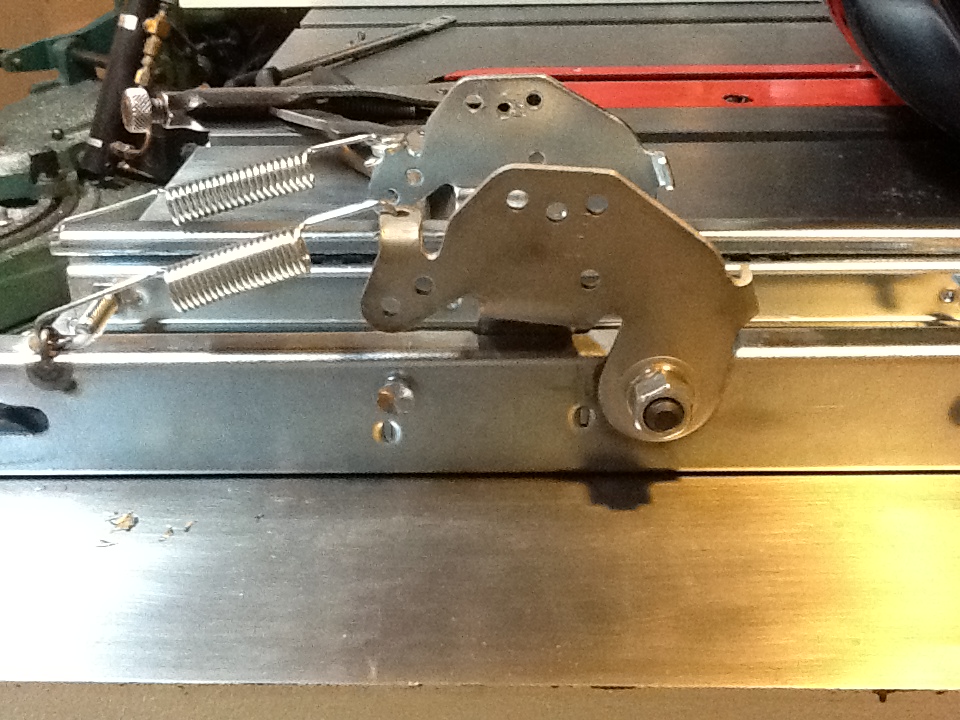 side view of the relocated and re bent locking mechnism