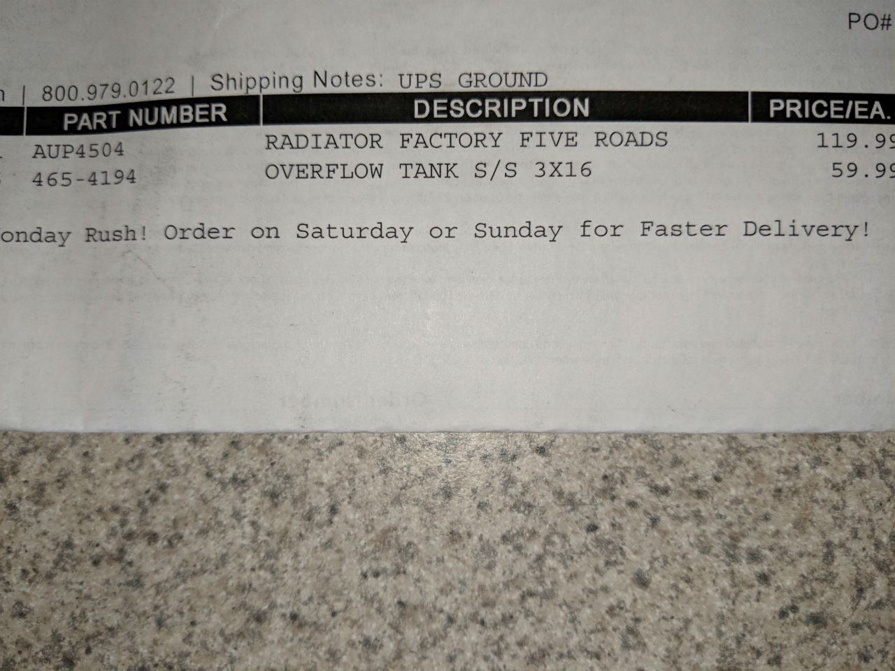 radiator reciept