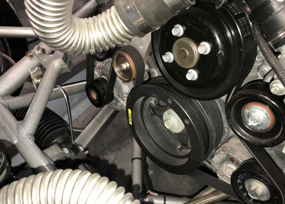 belt routing in finished car