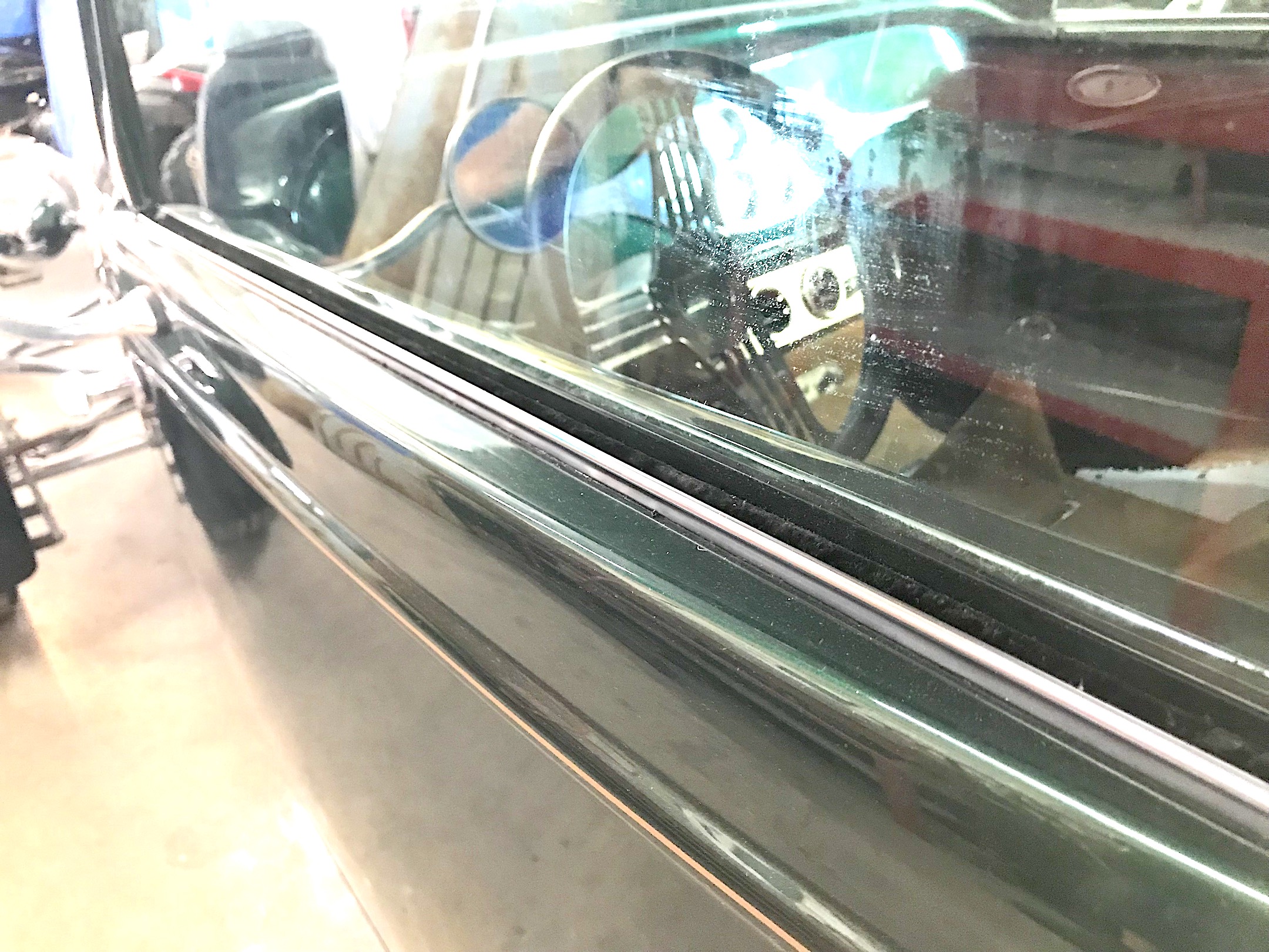 Door window seal, electric windows, Fiberglass, Body, and Paint Prep, 121 Rod & Restoration. Finish