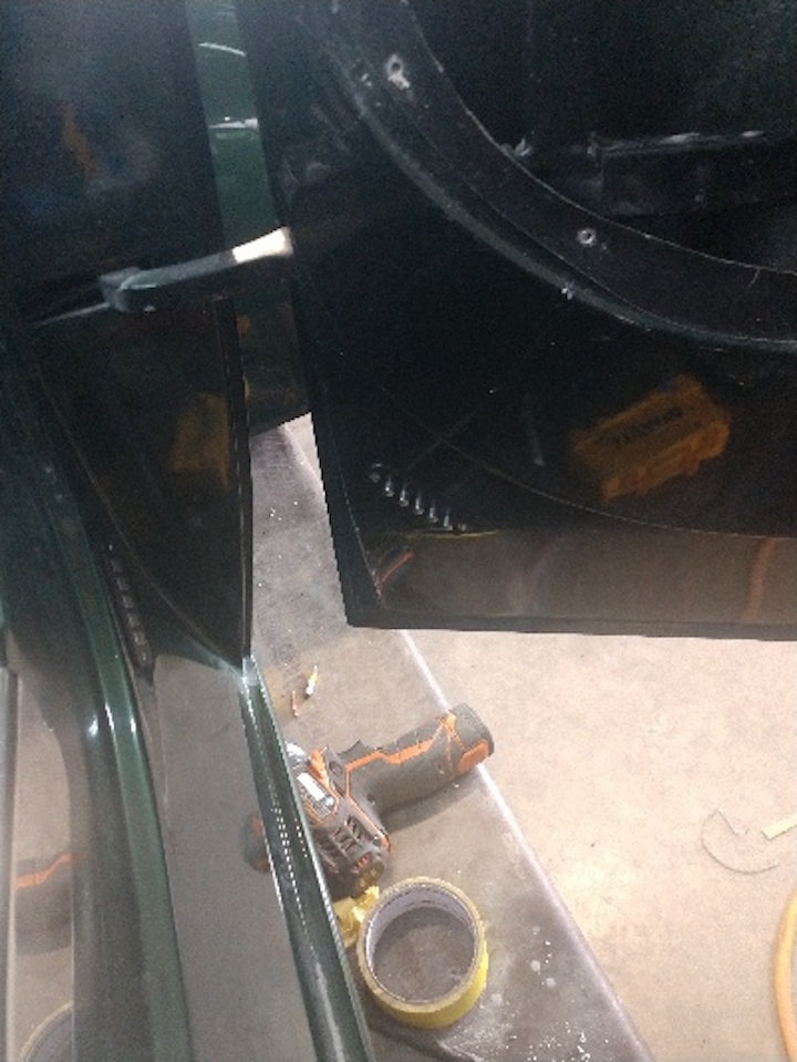 Wireless Electric connections in door, Fiberglass, Body, and Paint Prep, 121 Rod & Restoration. Finish