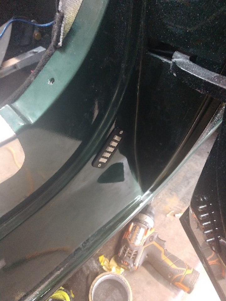 Wireless Electric connections in door, Fiberglass, Body, and Paint Prep, 121 Rod & Restoration. Finish
