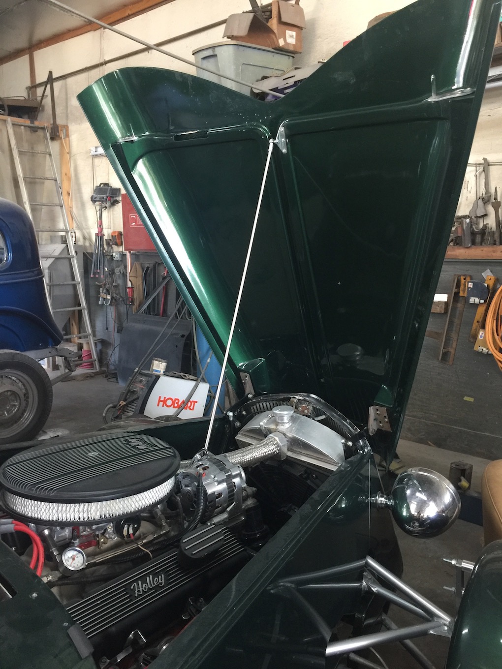 Open Hood, Fiberglass, Body, and Paint Prep, 121 Rod & Restoration. Finish