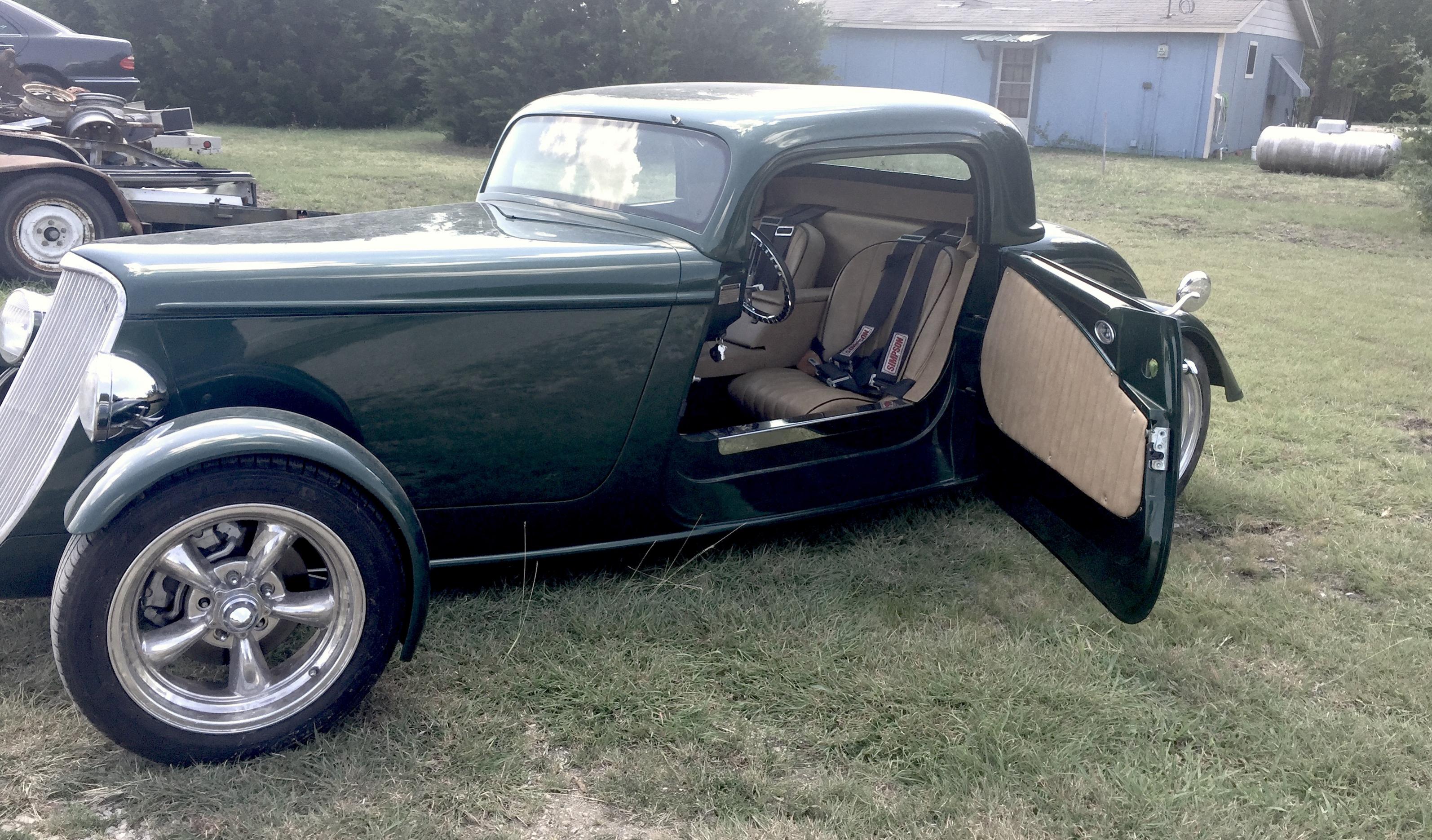 Driver's side open door finished interior, Fiberglass, Body, and Paint Prep, 121 Rod & Restoration. Finish