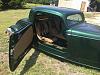 Passenger side, finished interior, open door, Fiberglass, Body, and Paint Prep, 121 Rod & Restoration. Finish