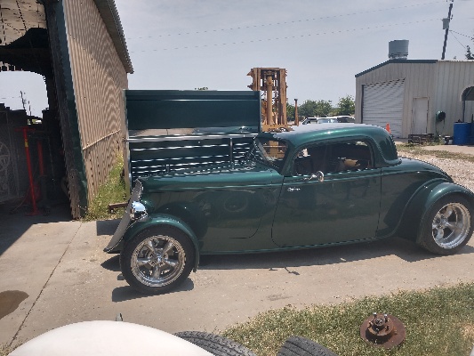 Drivers side View, Fiberglass, Body, and Paint Prep, 121 Rod & Restoration. Finish