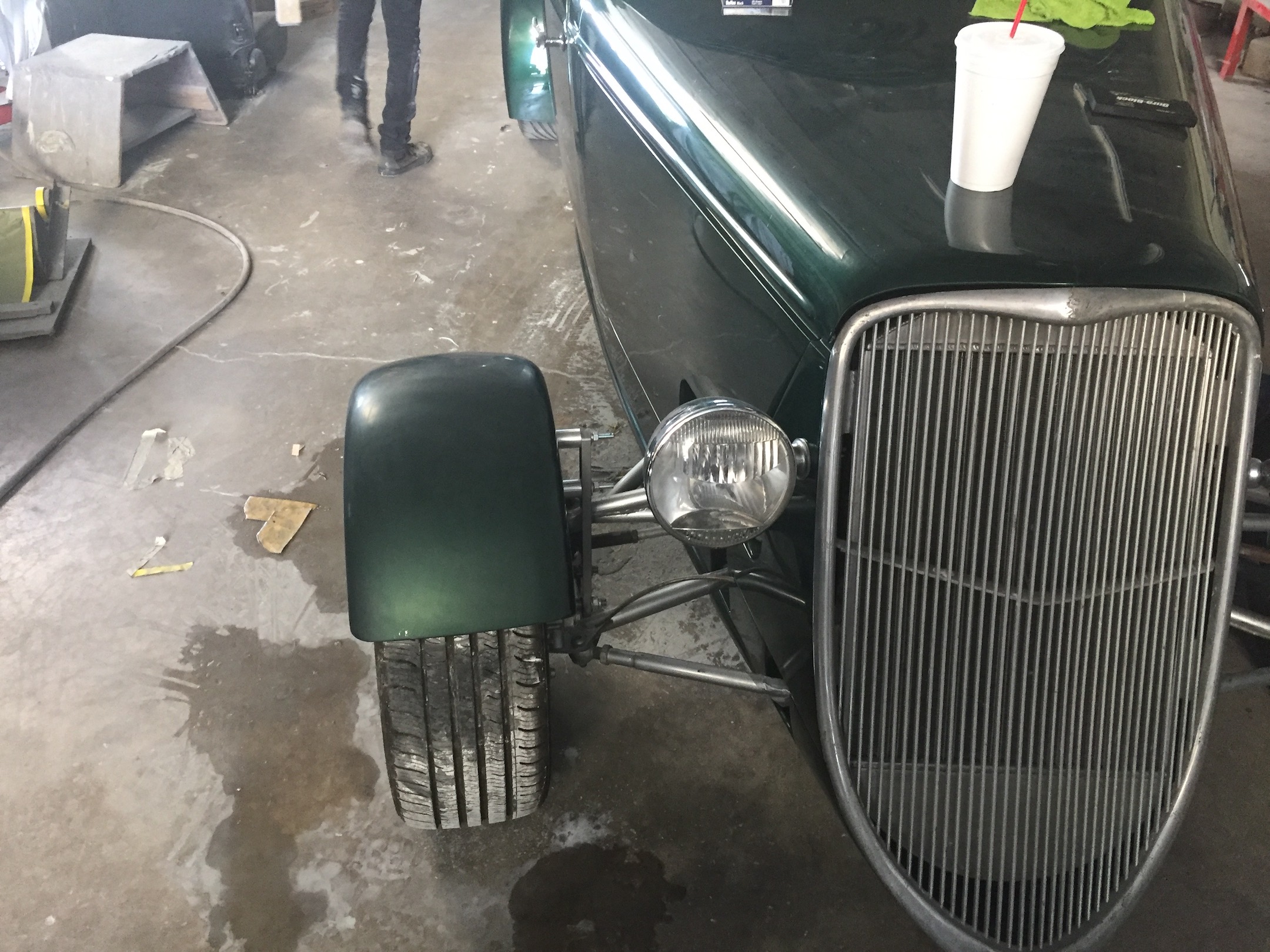 Front with fender view, Fiberglass, Body, and Paint Prep, 121 Rod & Restoration. Finish