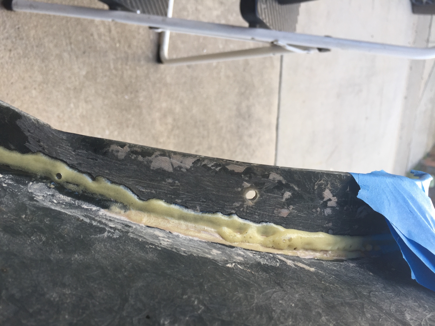 Waterfall Fiberglass Repair early stages