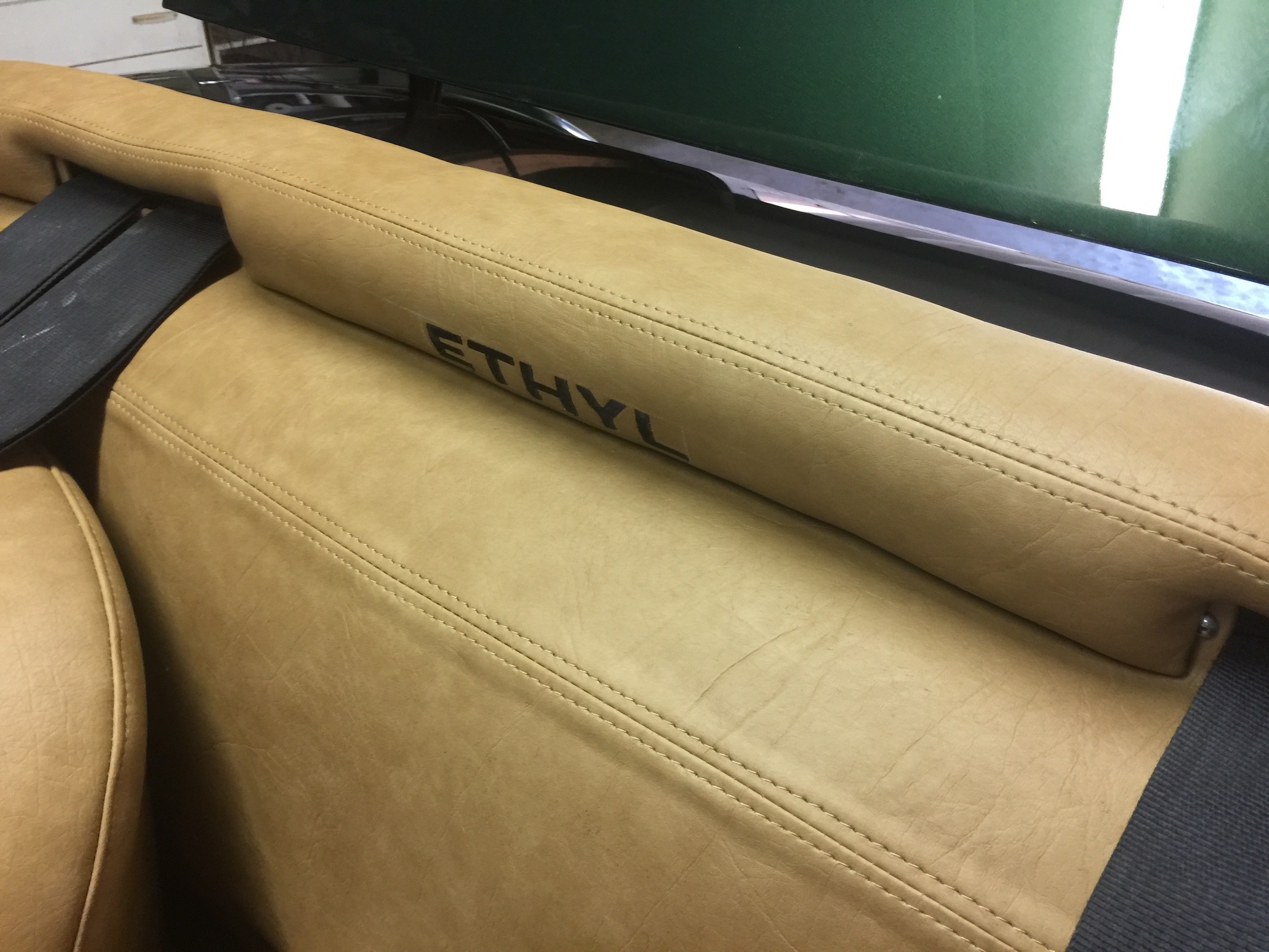 Interior Leo's Roadster Bolster with engraving