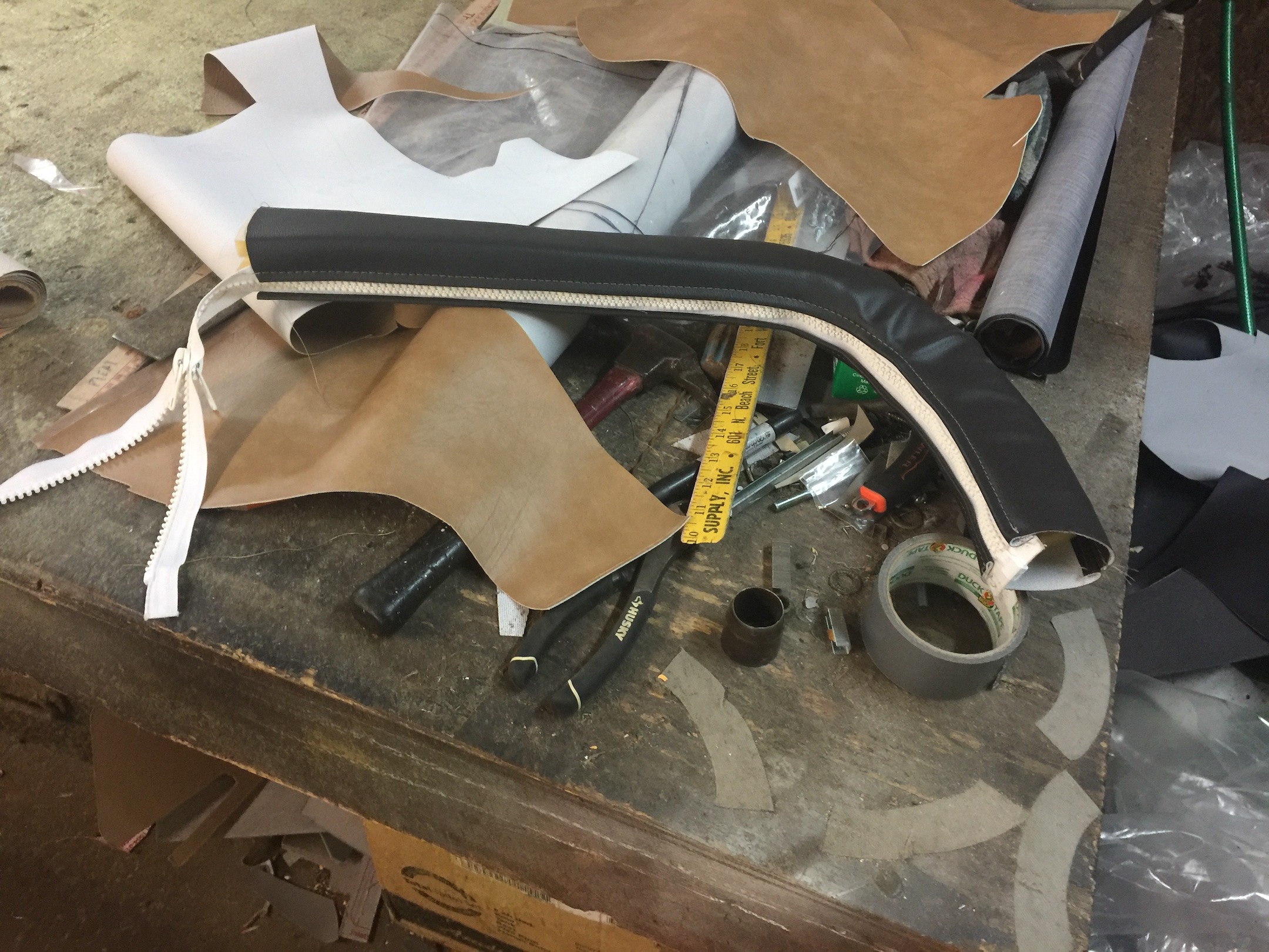 Mock up of Roll Bar zip on padding, Interior Leo's