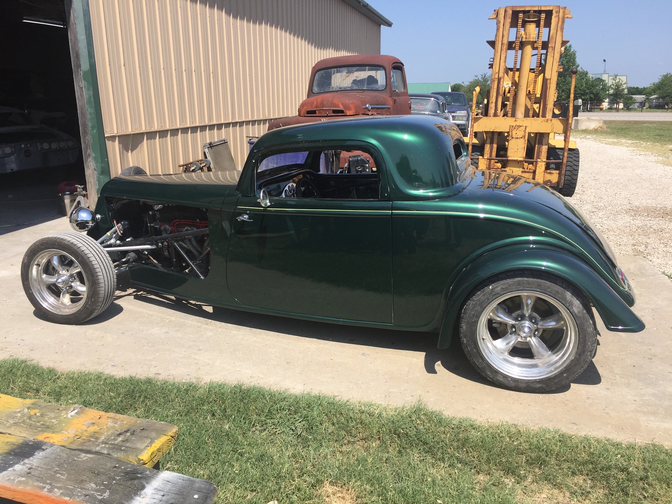 Hardtop mounted Driver's side, Fiberglass, Body, and Paint Prep, 121 Rod & Restoration. Finish