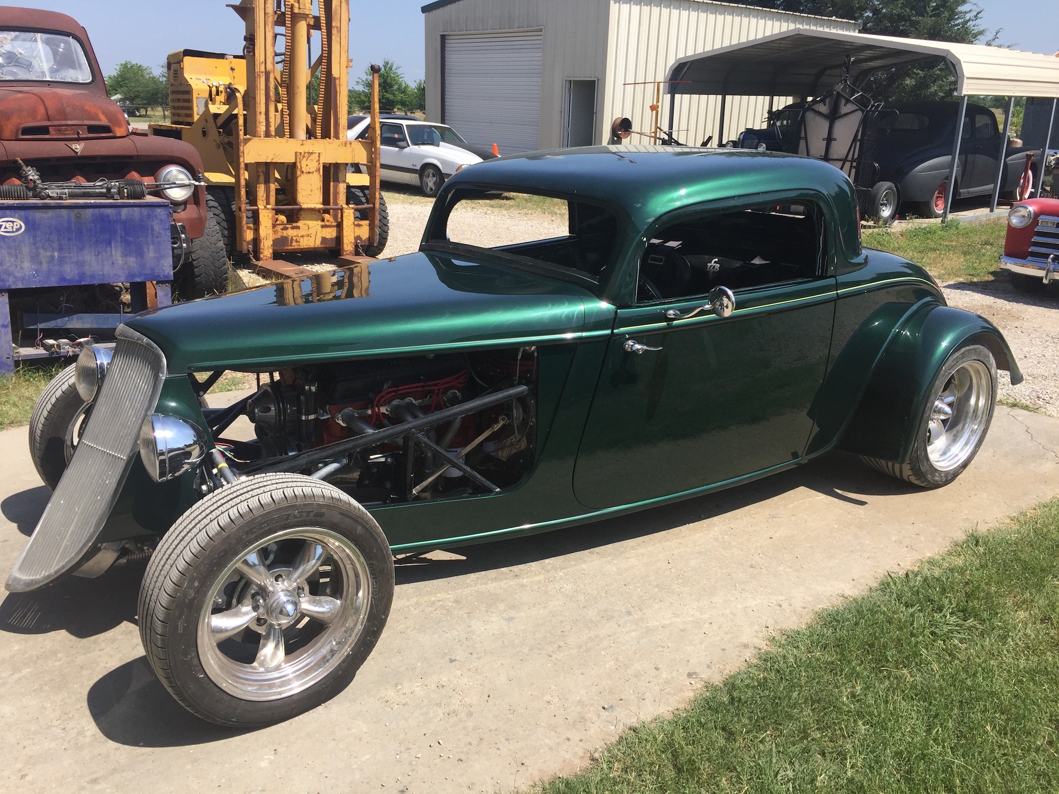 Hardtop mounted, front quarter, Driver's side, Fiberglass, Body, and Paint Prep, 121 Rod & Restoration. Finish