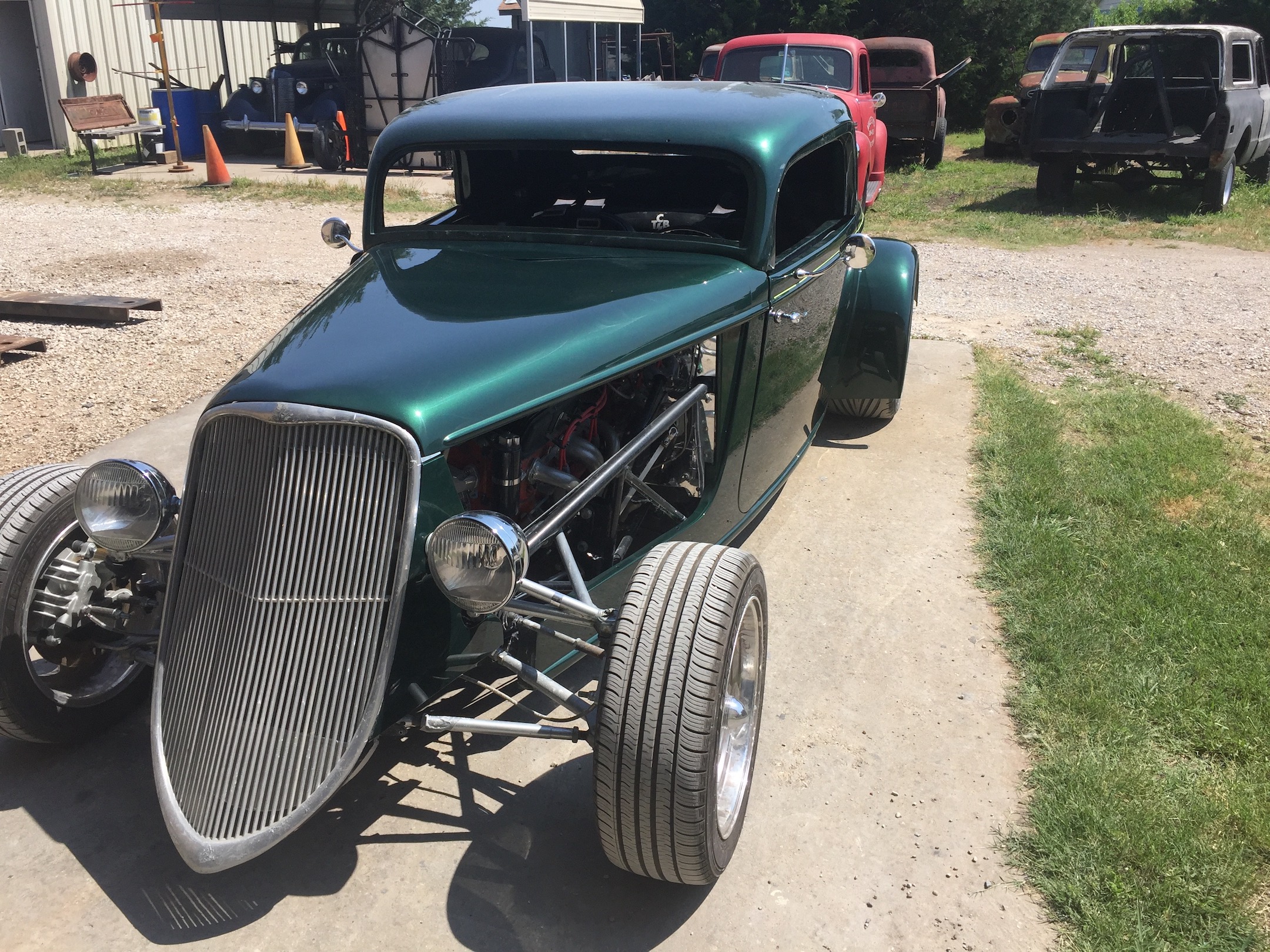Front Quarter Driver's side, Fiberglass, Body, and Paint Prep, 121 Rod & Restoration. Finish