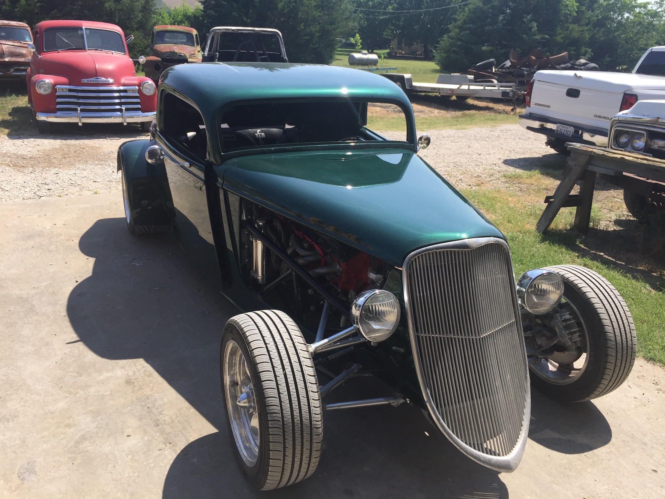 Front Quarter Passenger's side, Fiberglass, Body, and Paint Prep, 121 Rod & Restoration. Finish