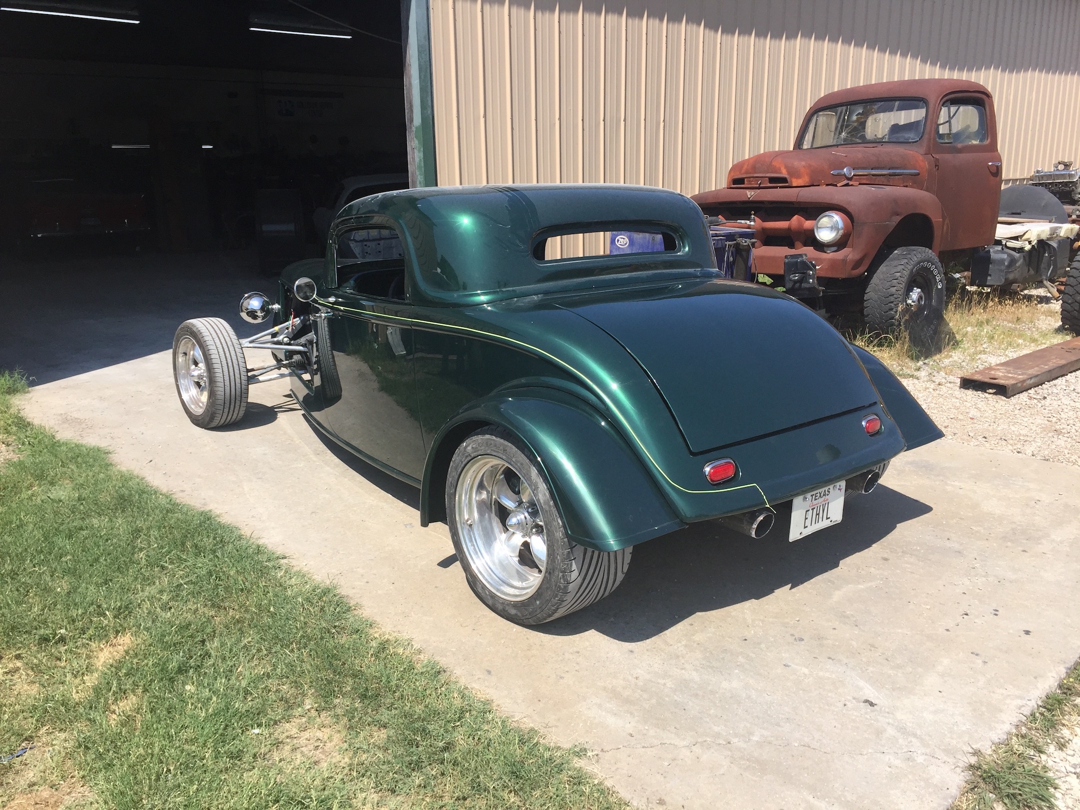 Rear Quarter, Driver's side, Fiberglass, Body, and Paint Prep, 121 Rod & Restoration. Finish