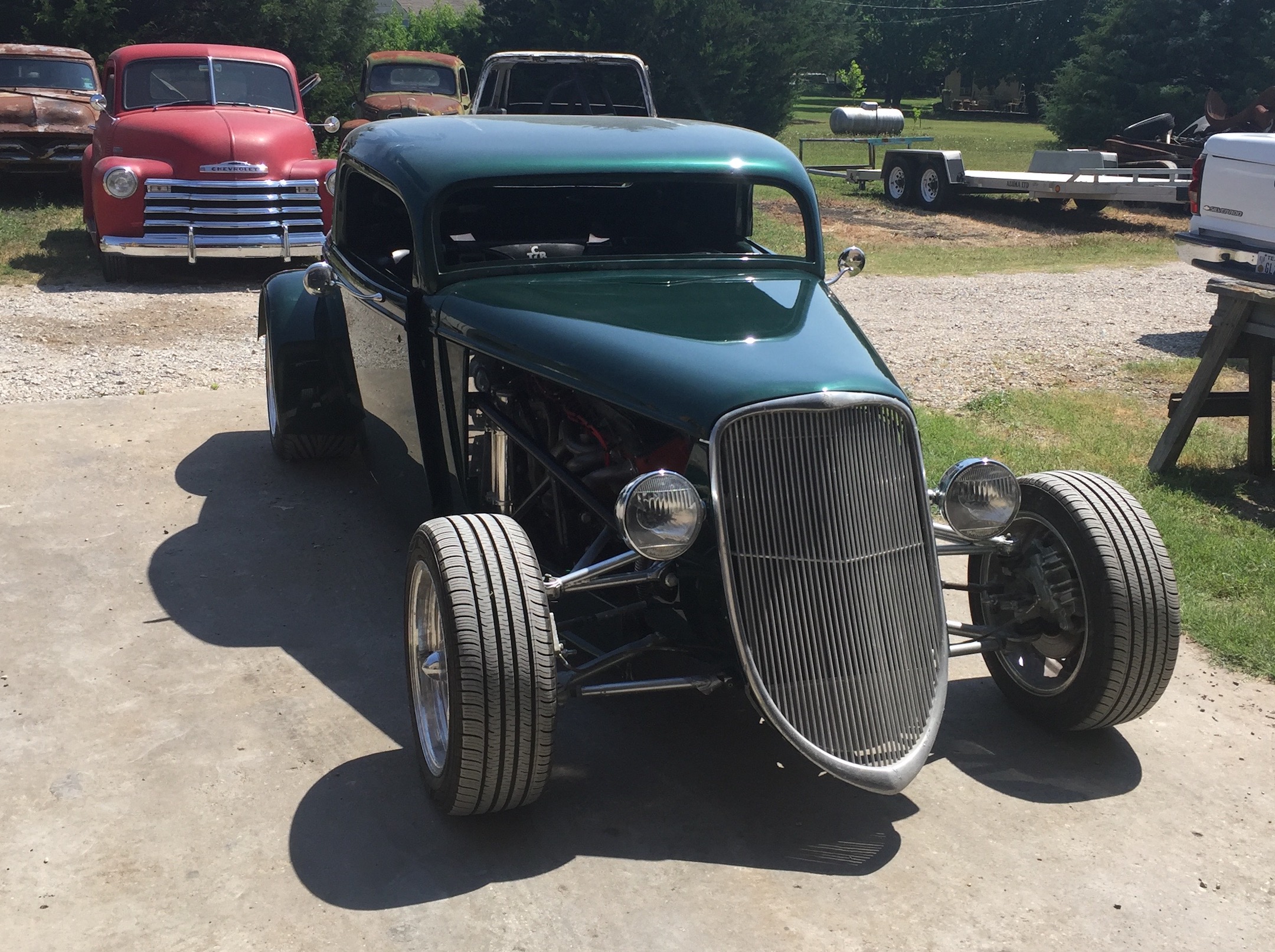 Front, Fiberglass, Body, and Paint Prep, 121 Rod & Restoration. Finish