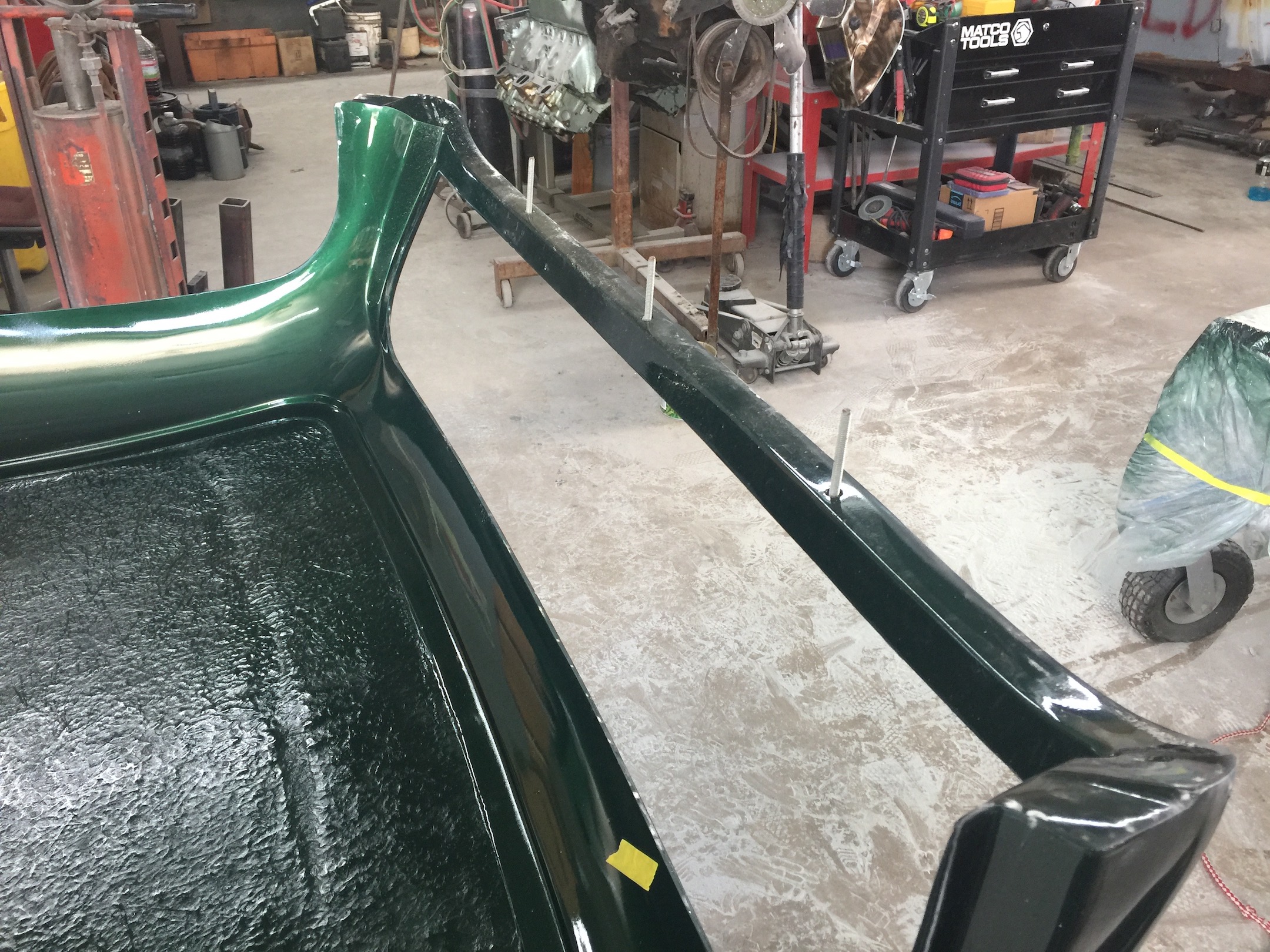 Hardtop with mounting bolts, Fiberglass, Body, and Paint Prep, 121 Rod & Restoration. Finish