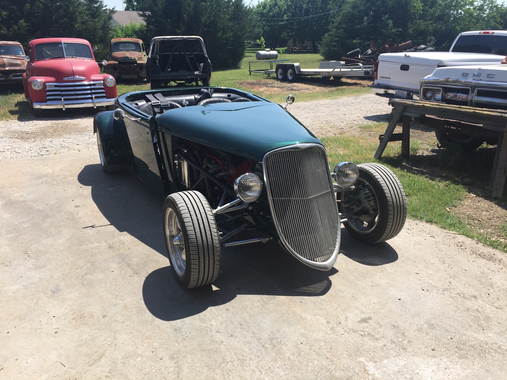Front, top off, Fiberglass, Body, and Paint Prep, 121 Rod & Restoration. Finish