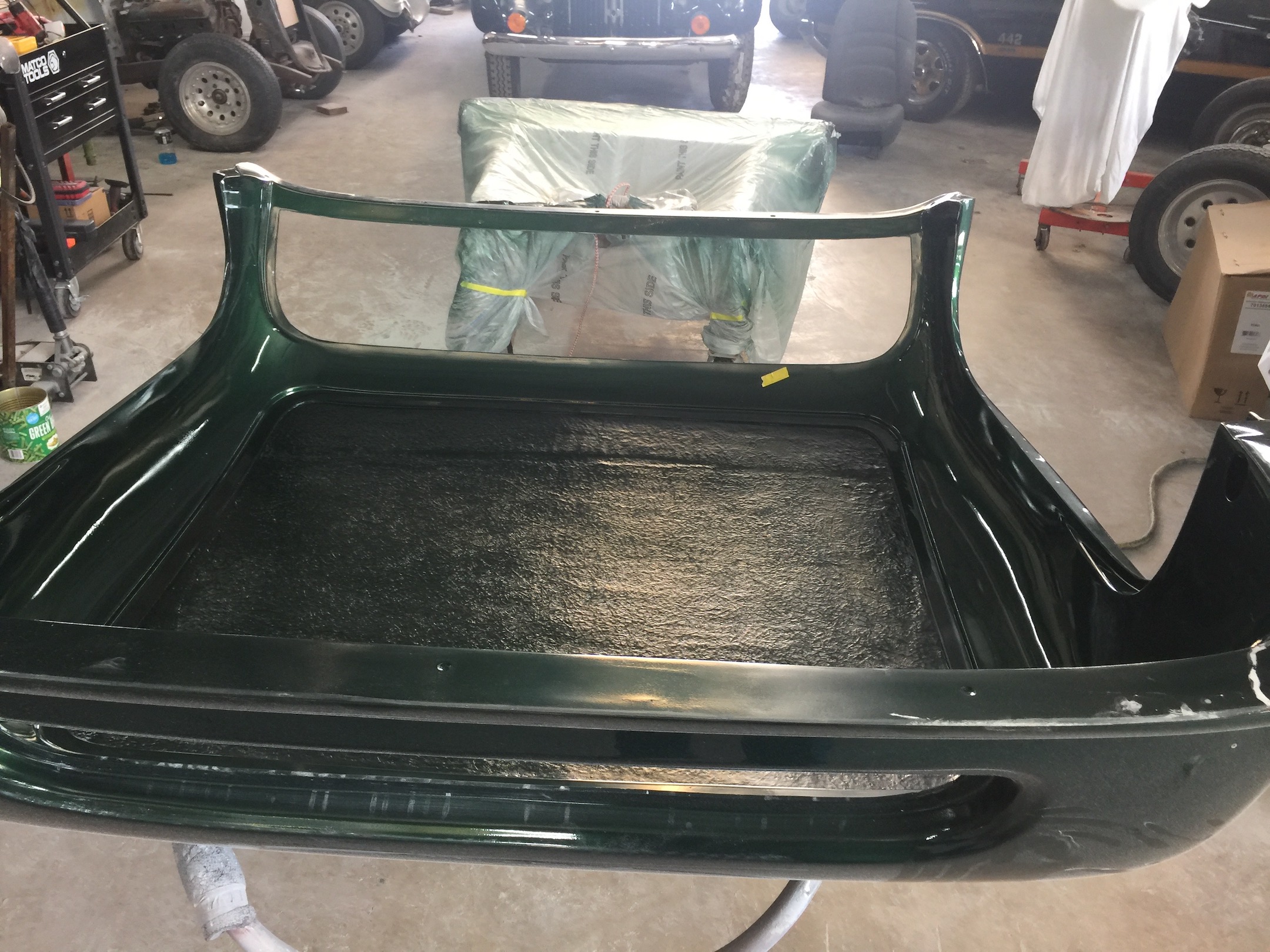 Hardtop with holes drilled, Fiberglass, Body, and Paint Prep, 121 Rod & Restoration. Finish