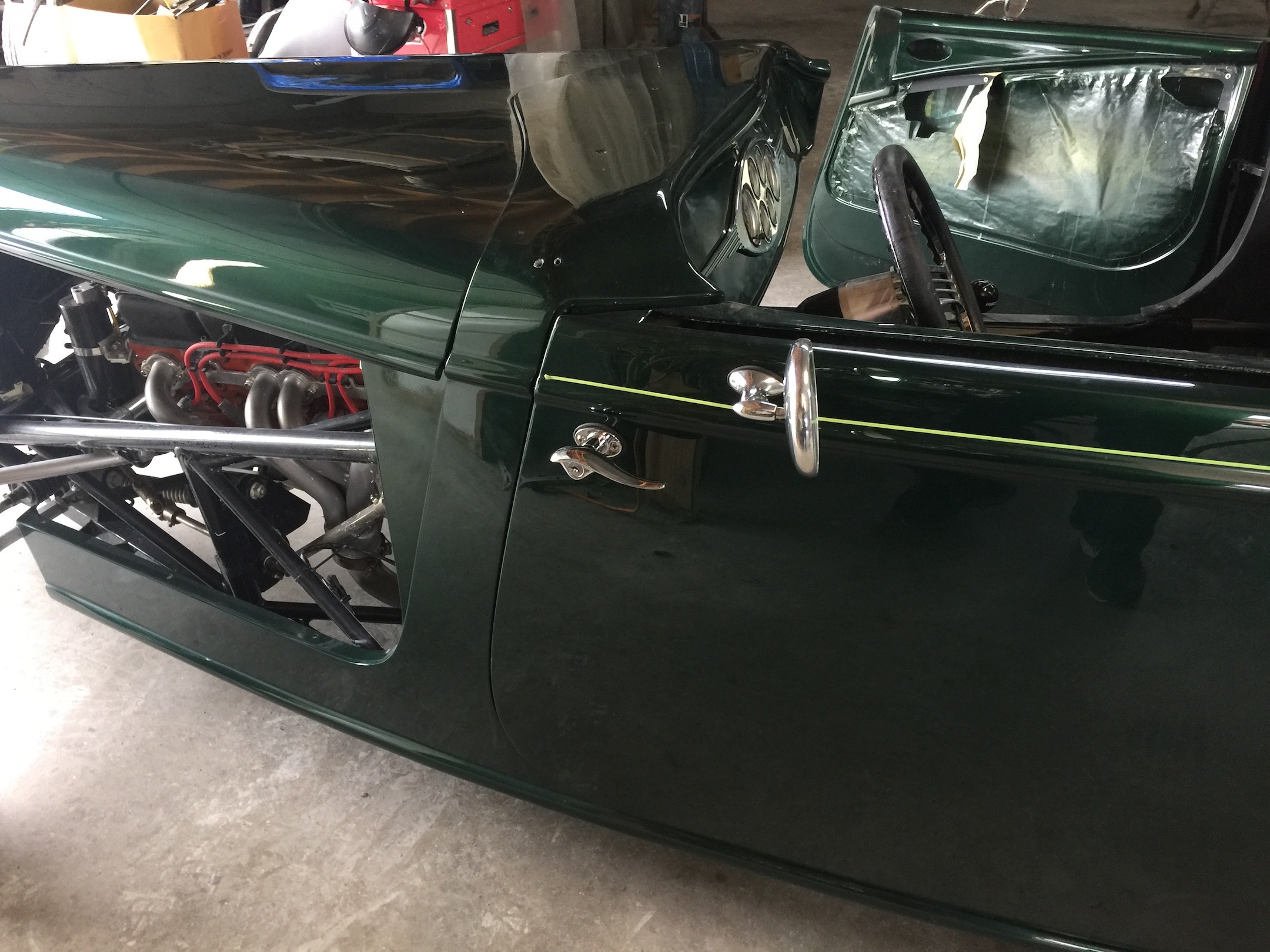 Driver's side, Initial Hood Fitment without side skirts. Finish