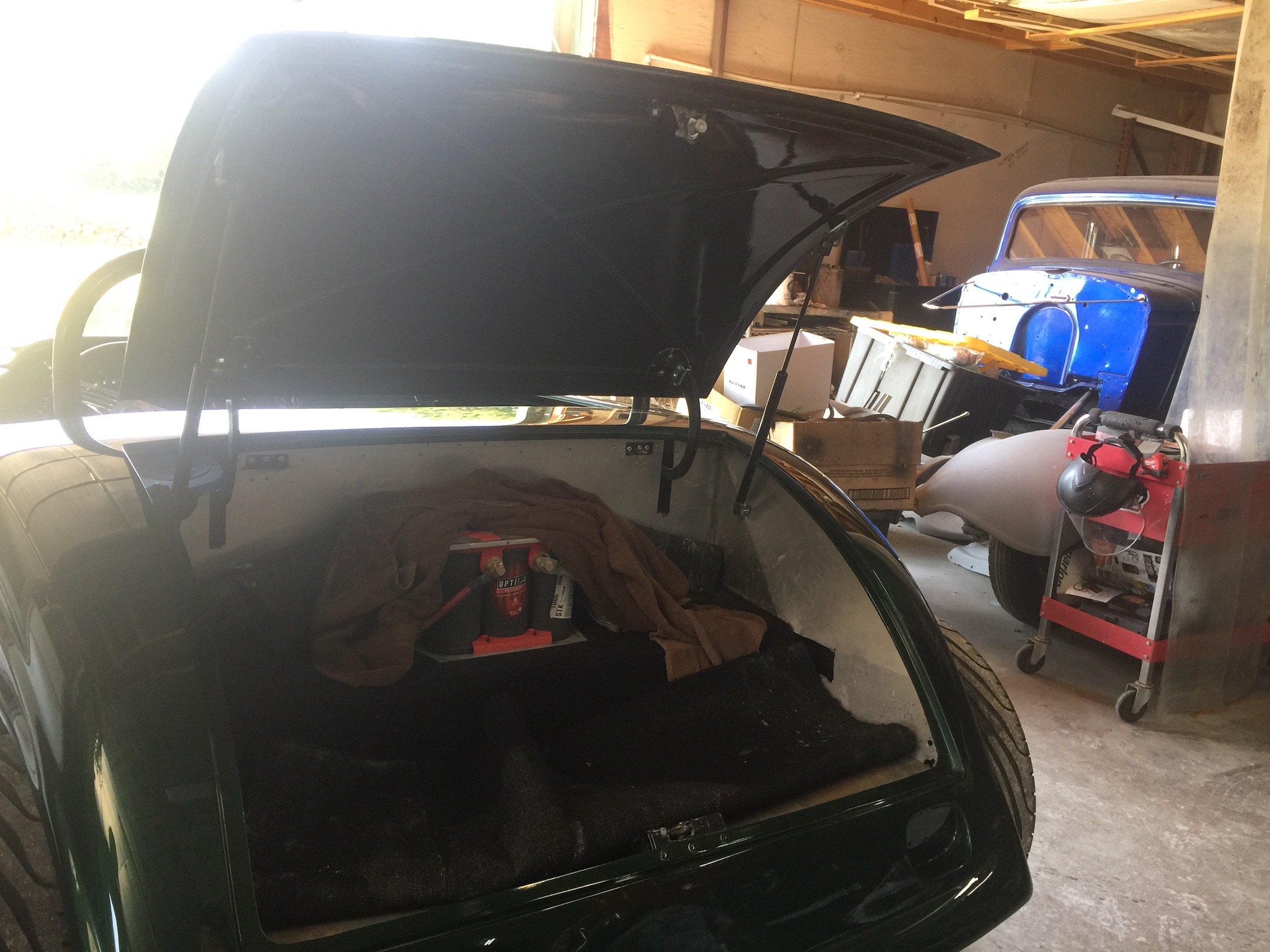 Trunk, Kootenai Valley Customs Trunk Gas shocks installed
