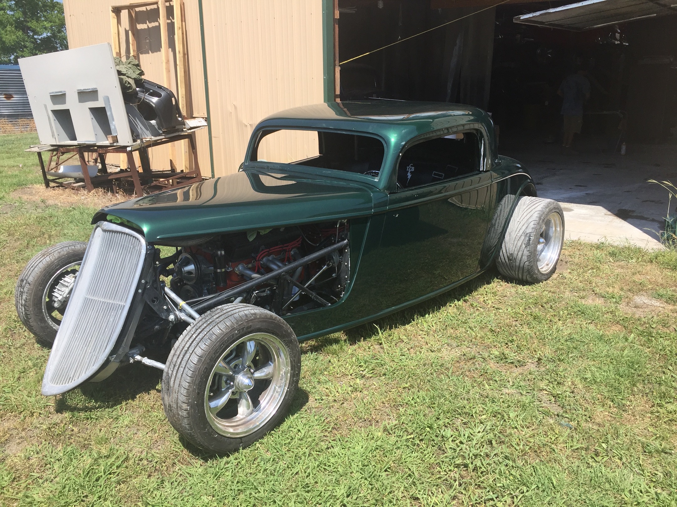 Driver's side, Fiberglass, Body, and Paint Prep, 121 Rod & Restoration. Finish