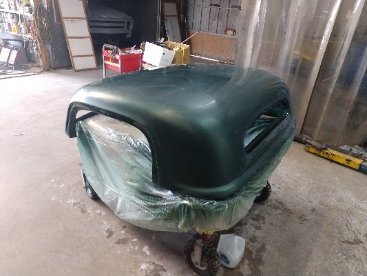 Hardtop. Fiberglass, Body, and Paint Prep, 121 Rod & Restoration. color sanding