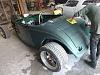 Rear quarter, Fiberglass, Body, and Paint Prep, 121 Rod & Restoration. Color Sanding