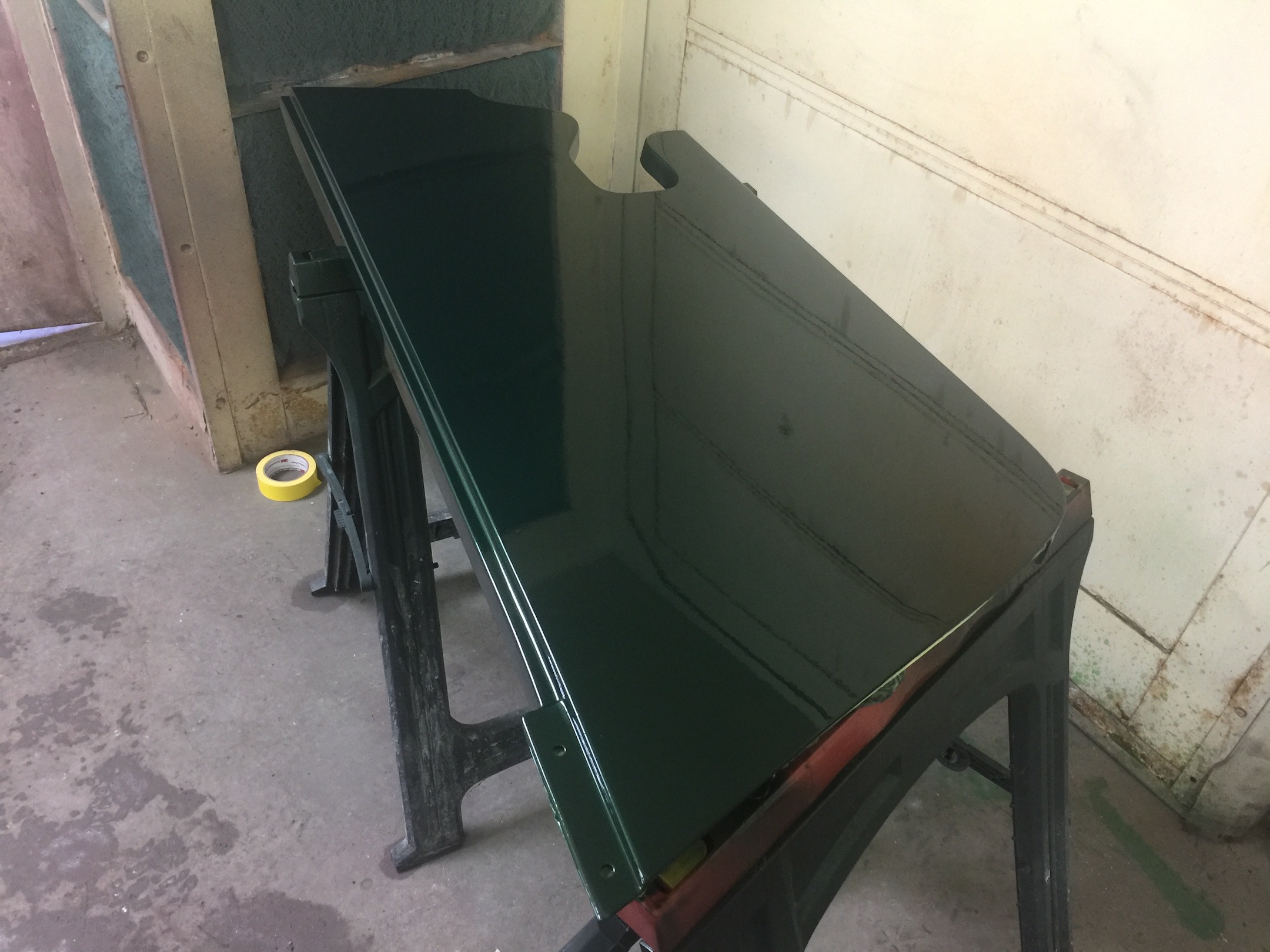 Engine Compartment Skirt, Fiberglass, Body, and Paint Prep, 121 Rod & Restoration. Color Coating.