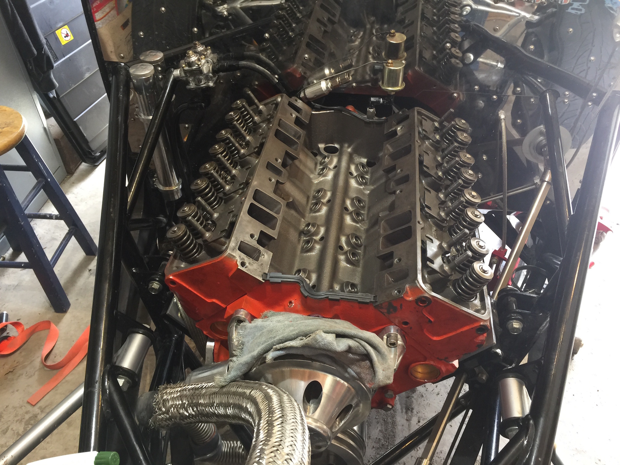 New Engine going in. 350 Chevy 0.030 over built by Blaine's Motors in Dallas